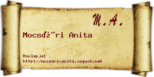 Mocsári Anita névjegykártya
