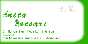 anita mocsari business card